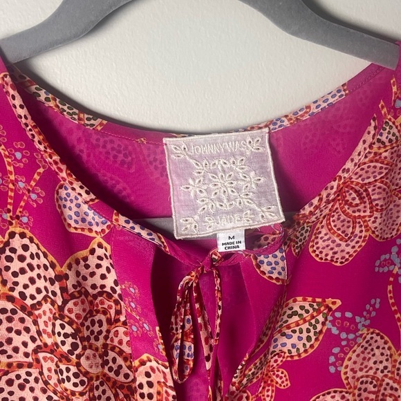 NWOT - Gorgeous Johnny Was Silk‎ Floral Dress - Size Medium - Picture 2 of 8